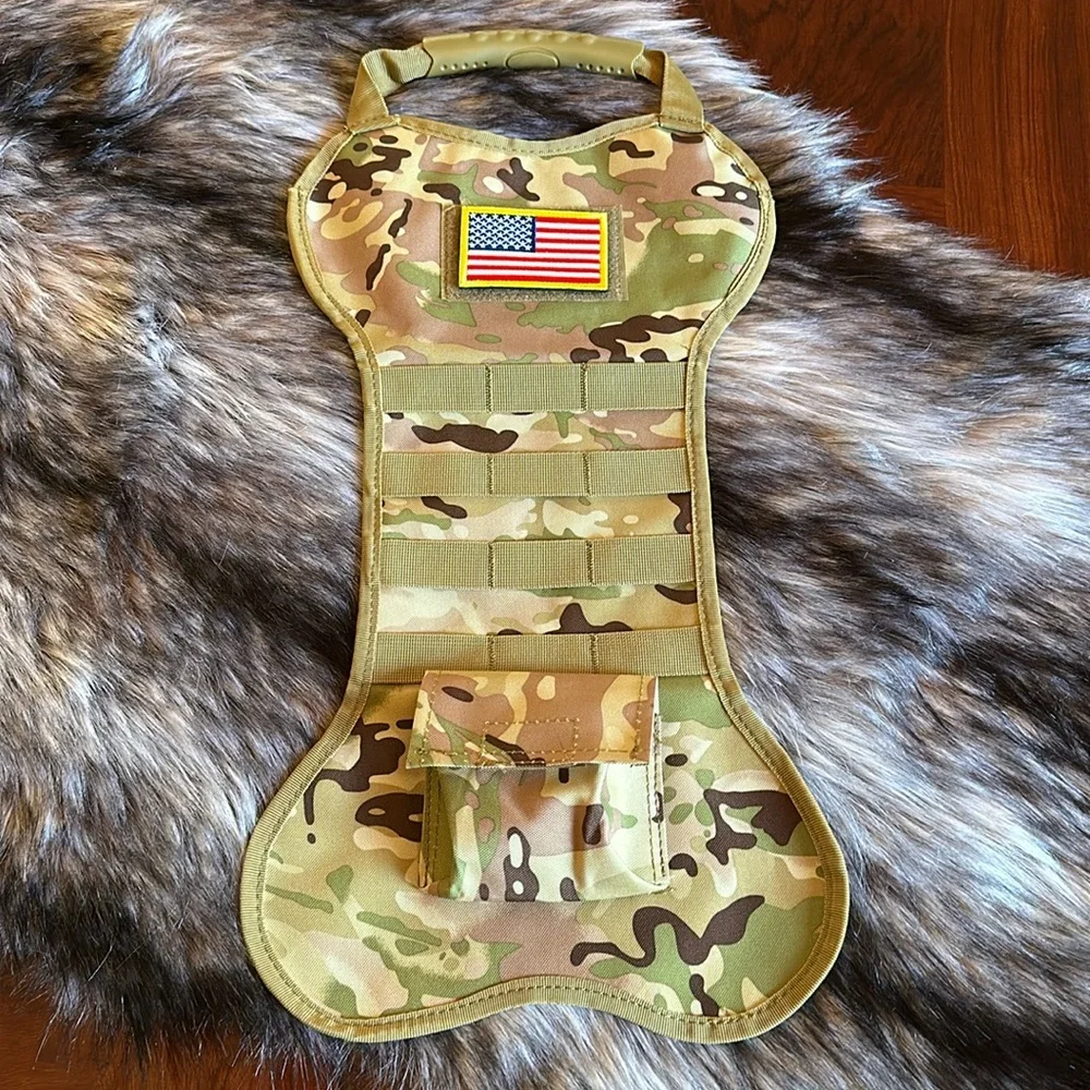 Speed Track *NEW* Pet Tactical Dog Bone Shaped Camo Christmas Stocking - Picture 1 of 13
